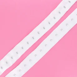 Agrafes sur Bande Satin Lingerie - Blanc x 50cm