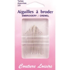 Aiguilles à broder assorties n° 3 à 9 X16 - Couture loisirs