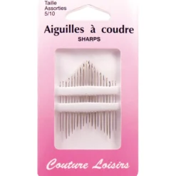 Aiguilles à coudre assorties n°5 à 10 X20 - Couture loisirs