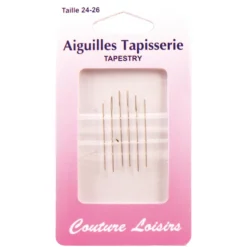 Aiguilles à tapisser assorties n° 24 à 26 X6 - Couture loisirs