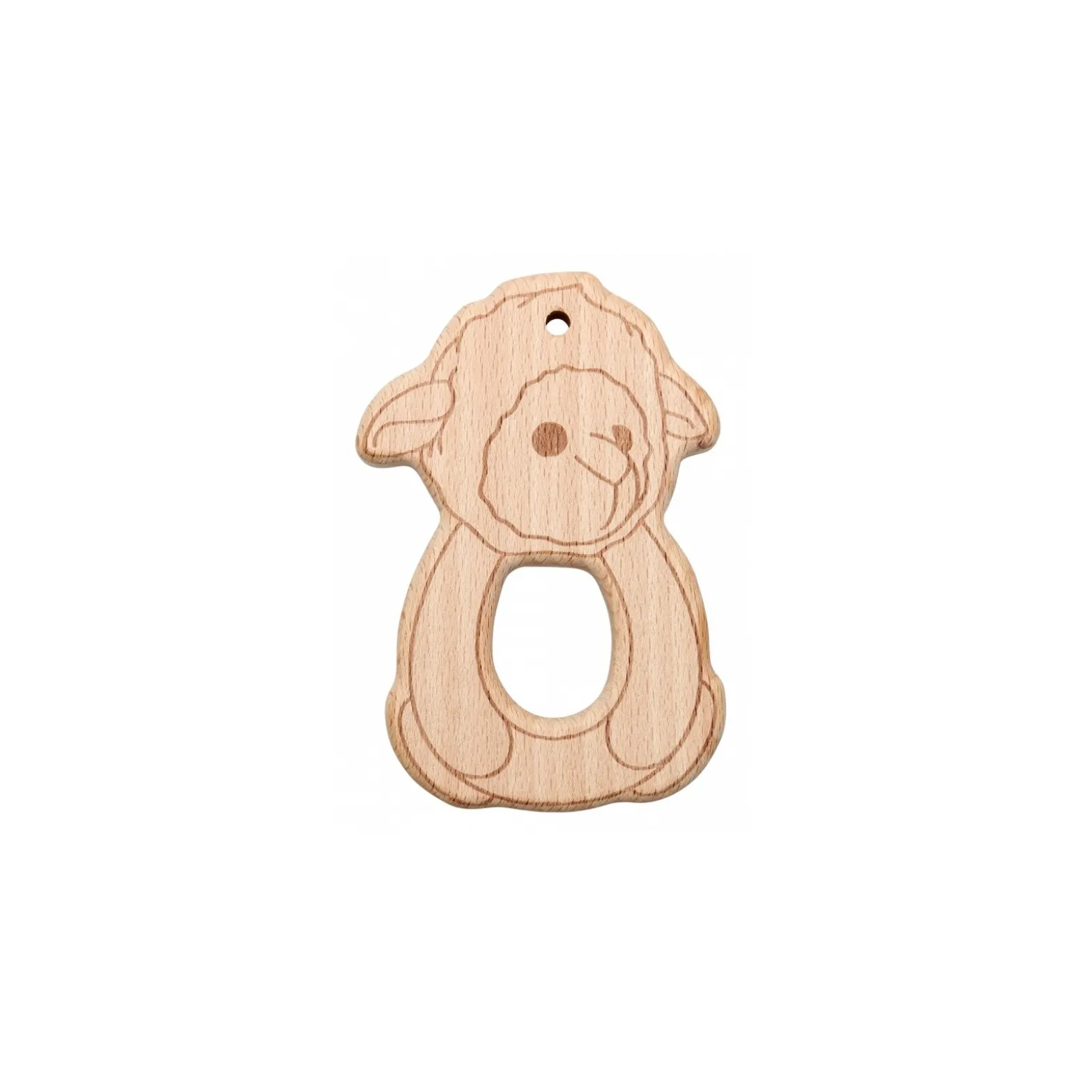 Anneau de dentition bois naturel - mouton