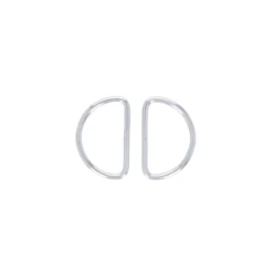 Anneau en D non soudé 40 mm Anillo - argent (lot de 2)