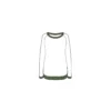 Bande fil lurex bord-côte kaki - lurex argent (1m)