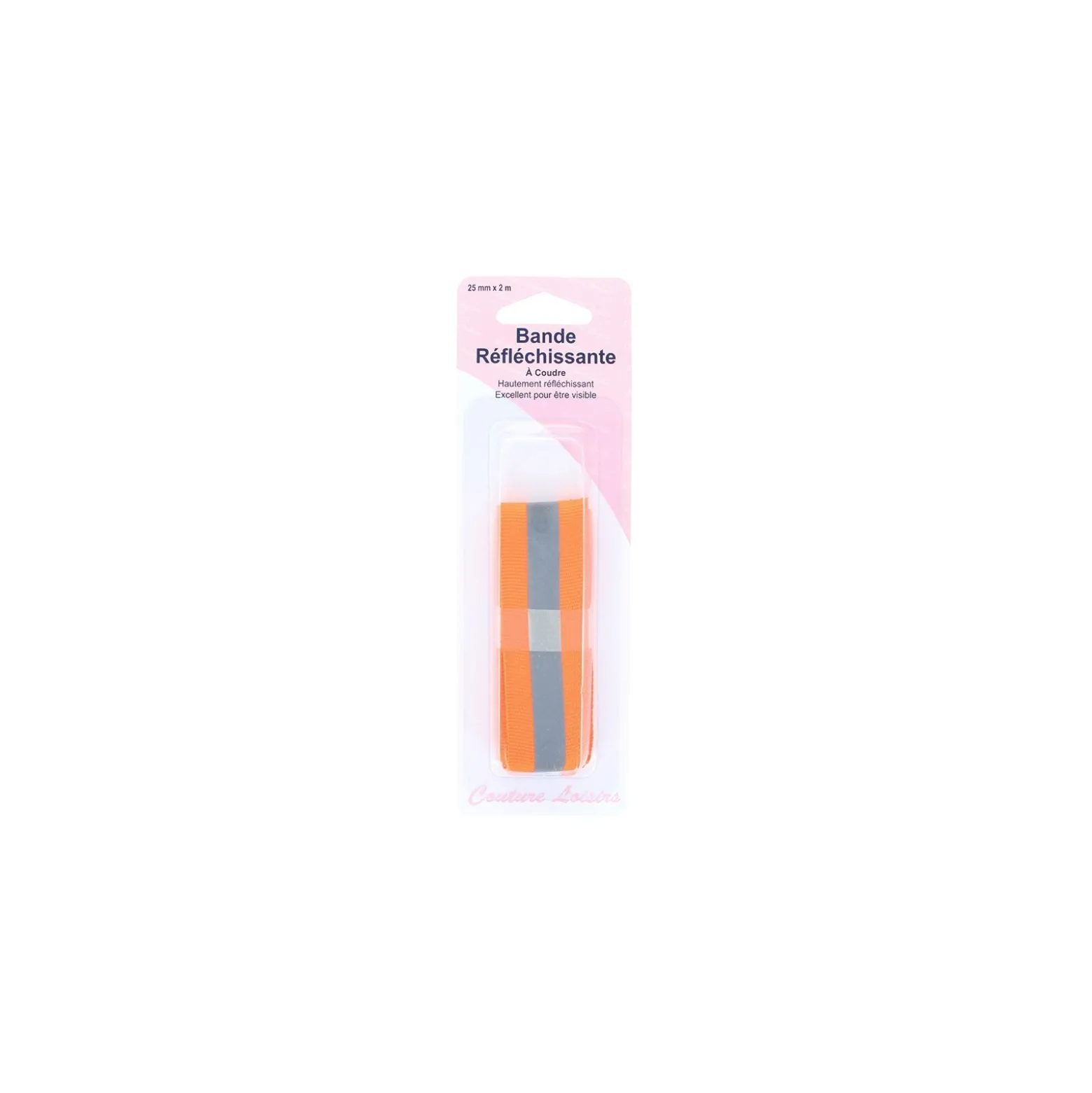 Bande réfléchissante 25 mm - orange fluo - Couture loisirs