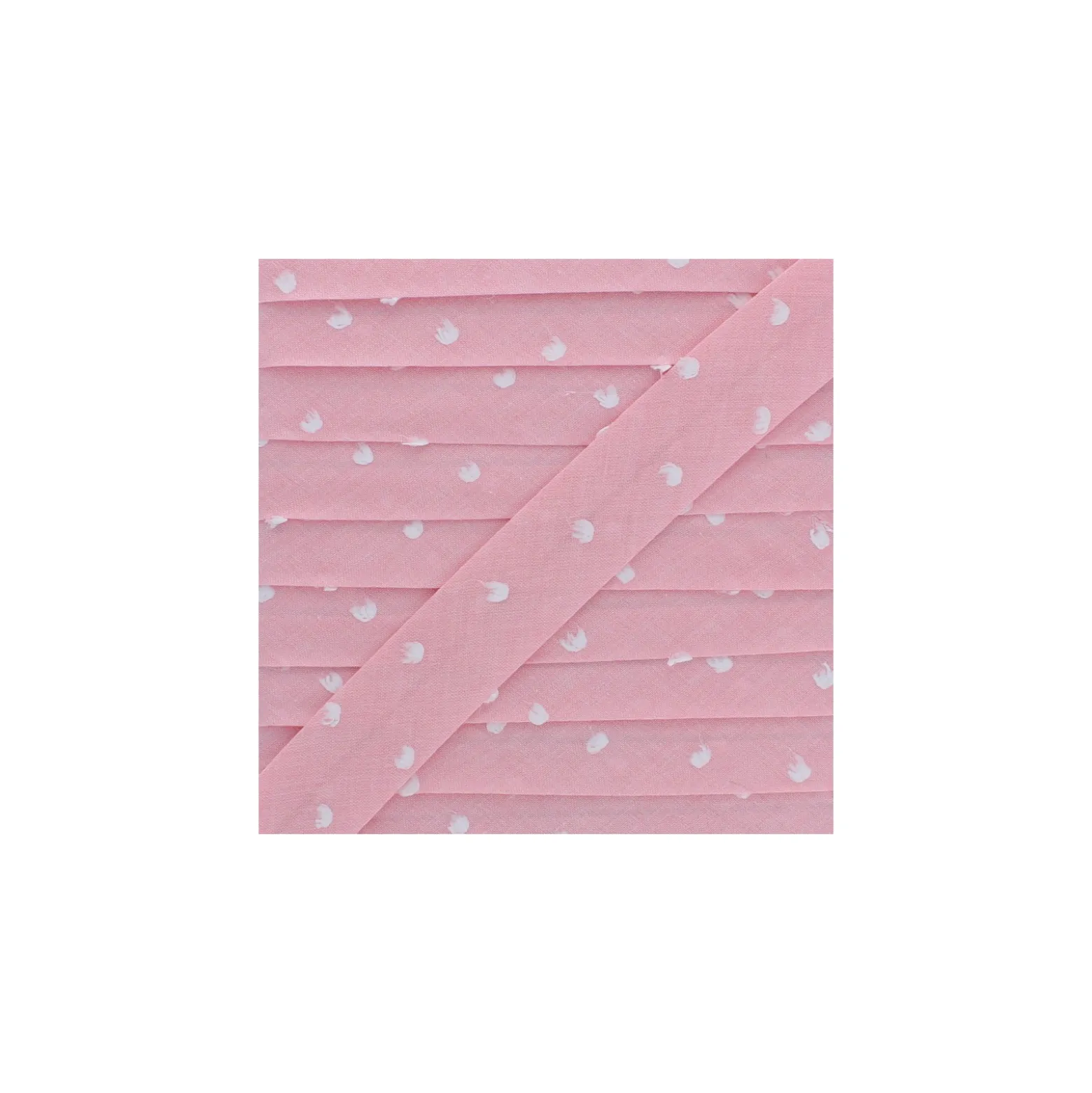 Biais Chambray Plumetis 20 mm - Rose
