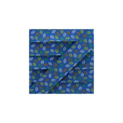 Biais Coton Feuille d'Automne 25 mm - Bleu