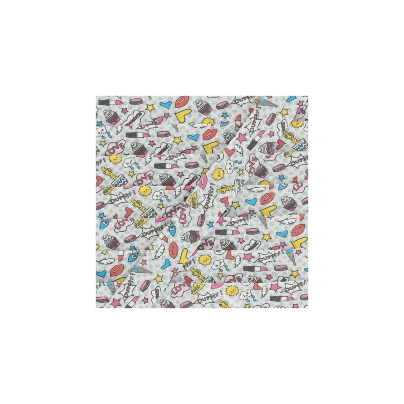 Biais Coton Girly 20 mm - Gris