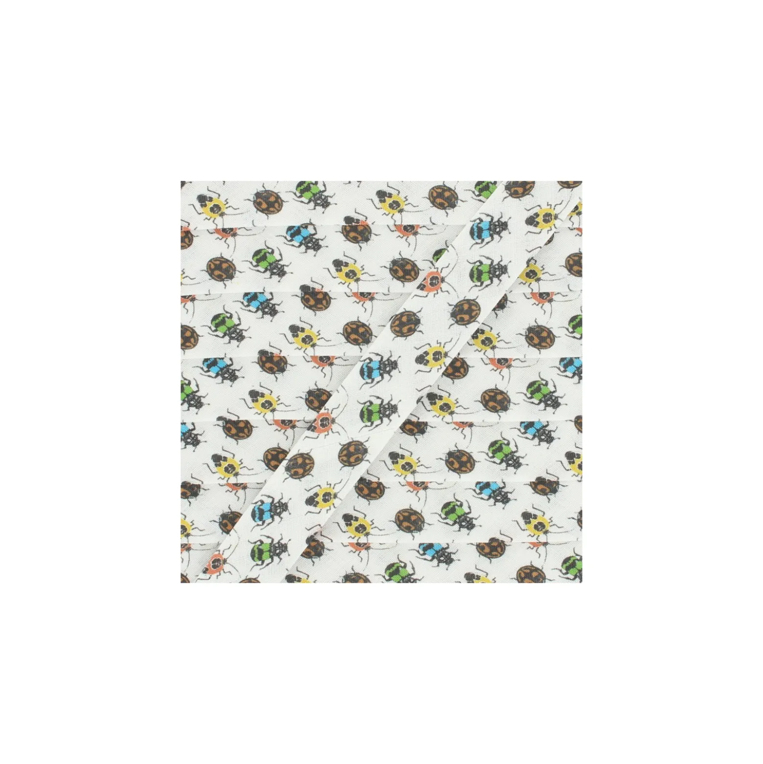 Biais Coton Insects 20 mm - Blanc