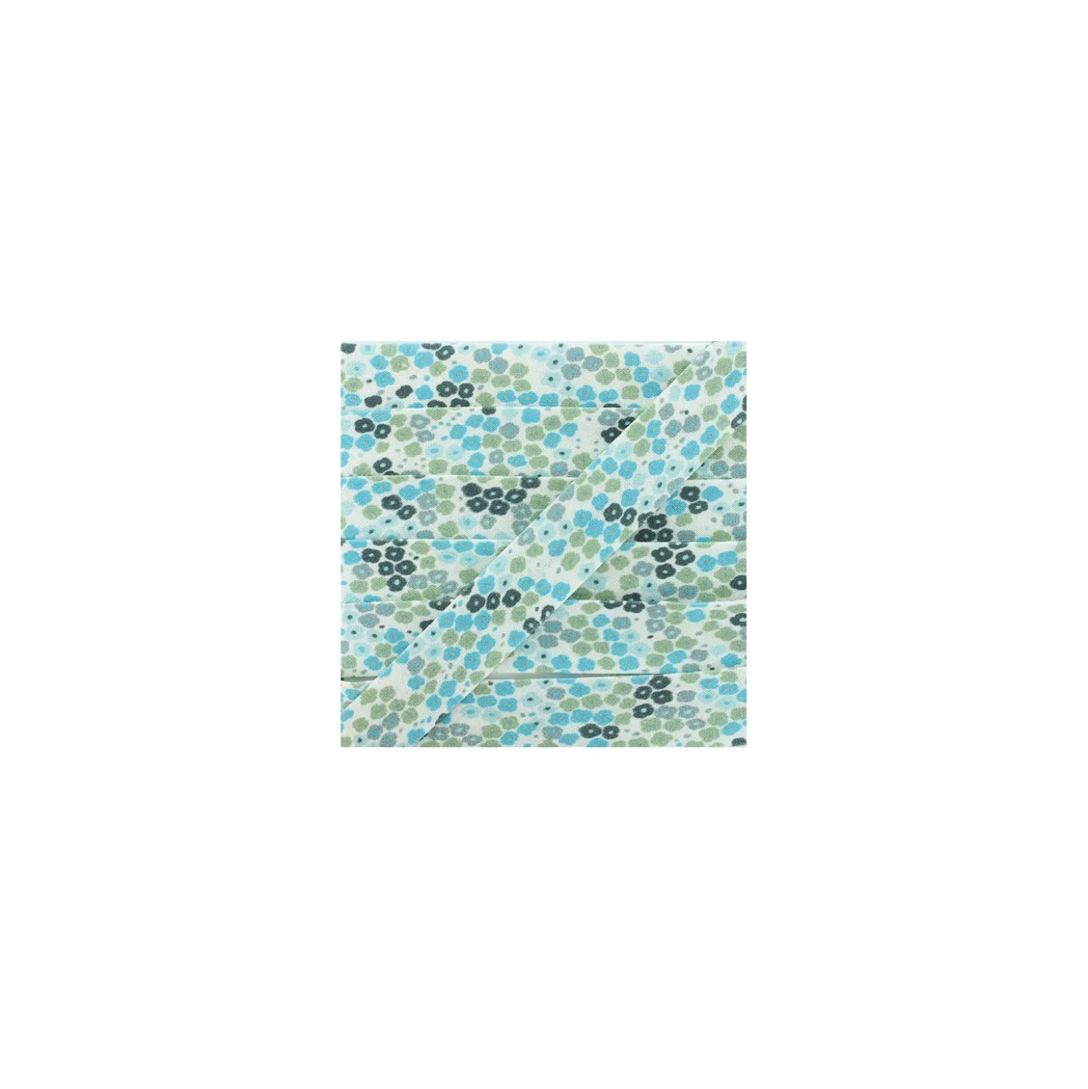 Biais Coton Jardin Fleuri - Bleu Ciel