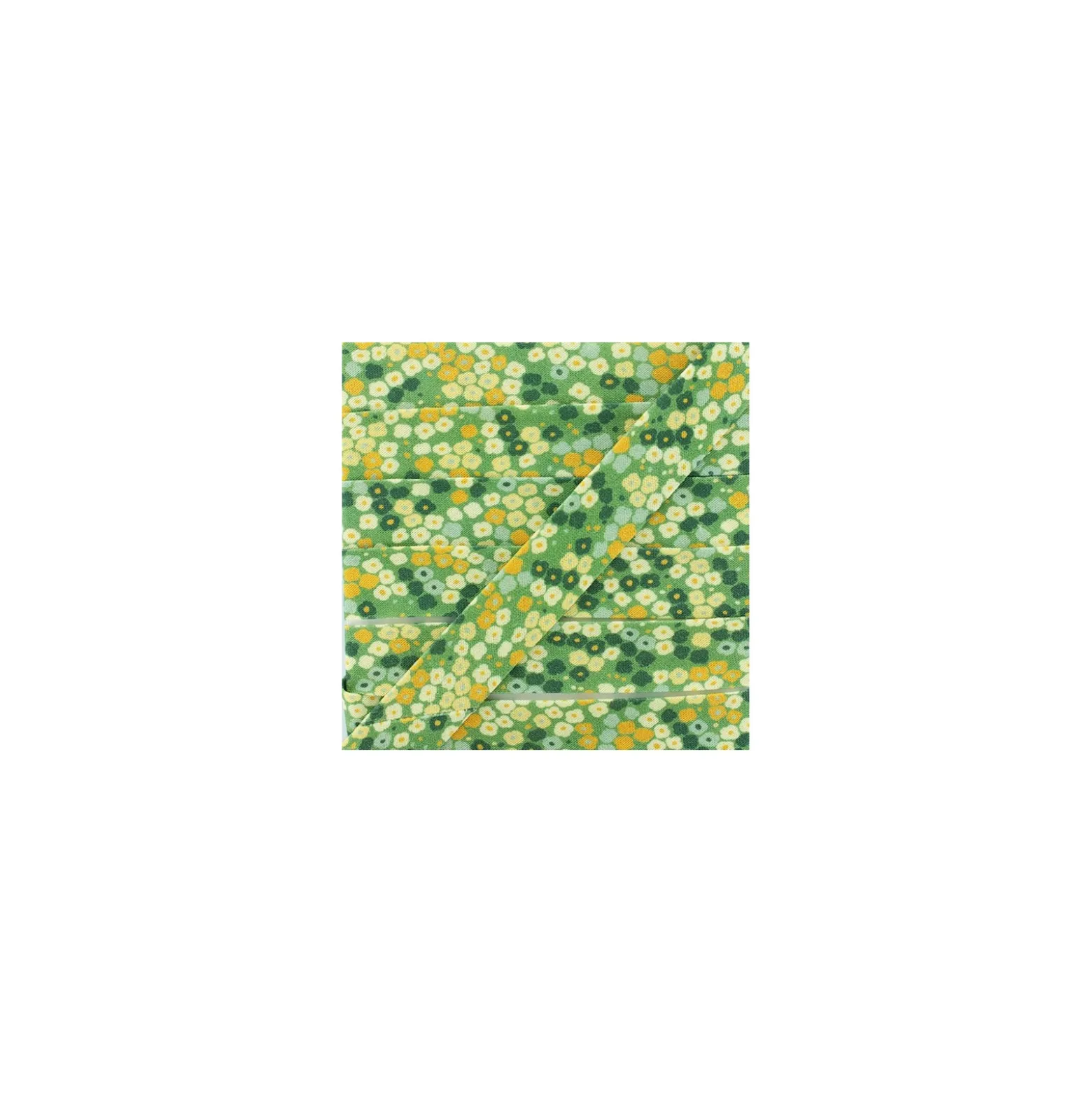 Biais Coton Jardin Fleuri - Vert