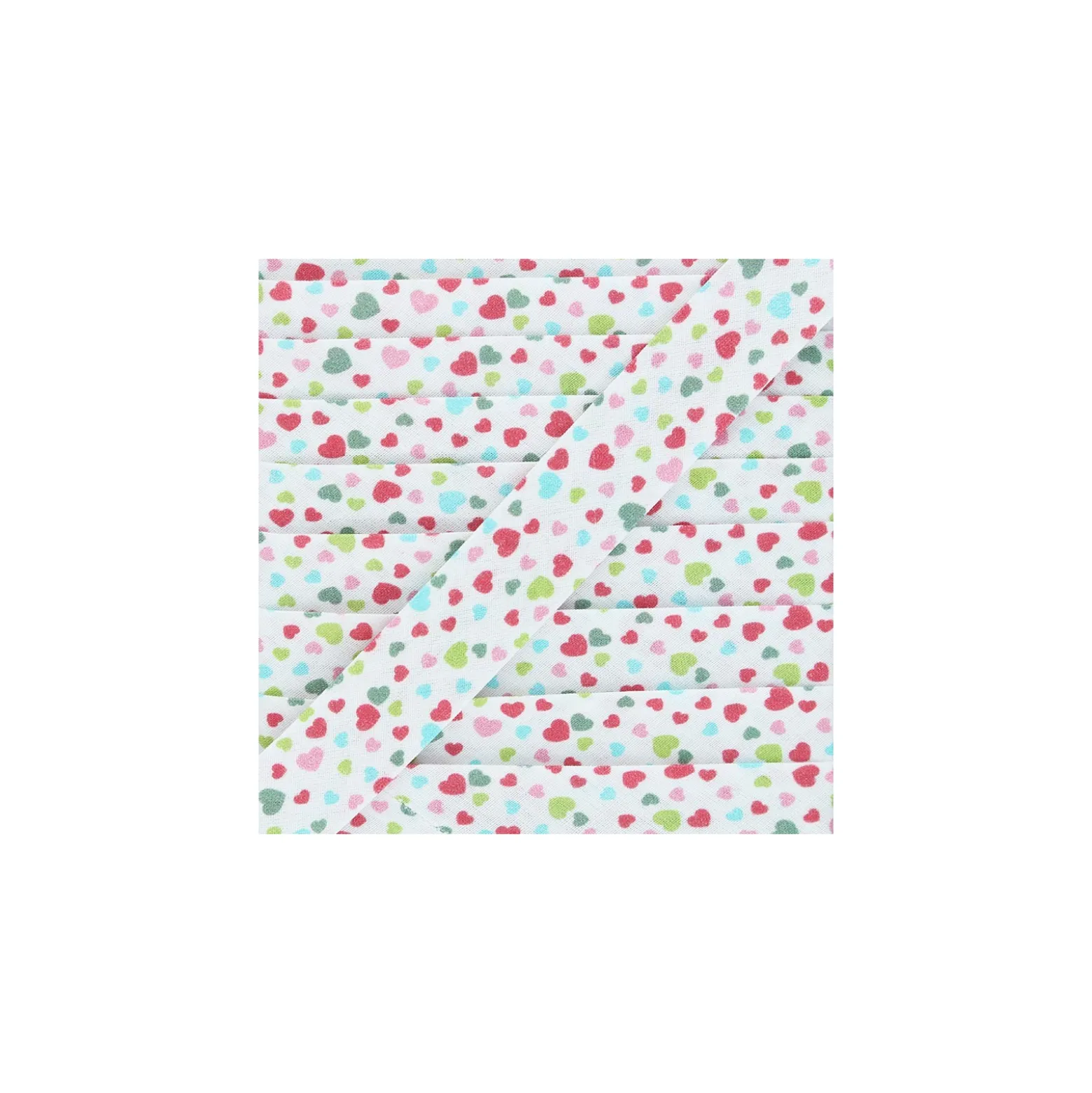 Biais coton Multicoeur 20 mm - rose