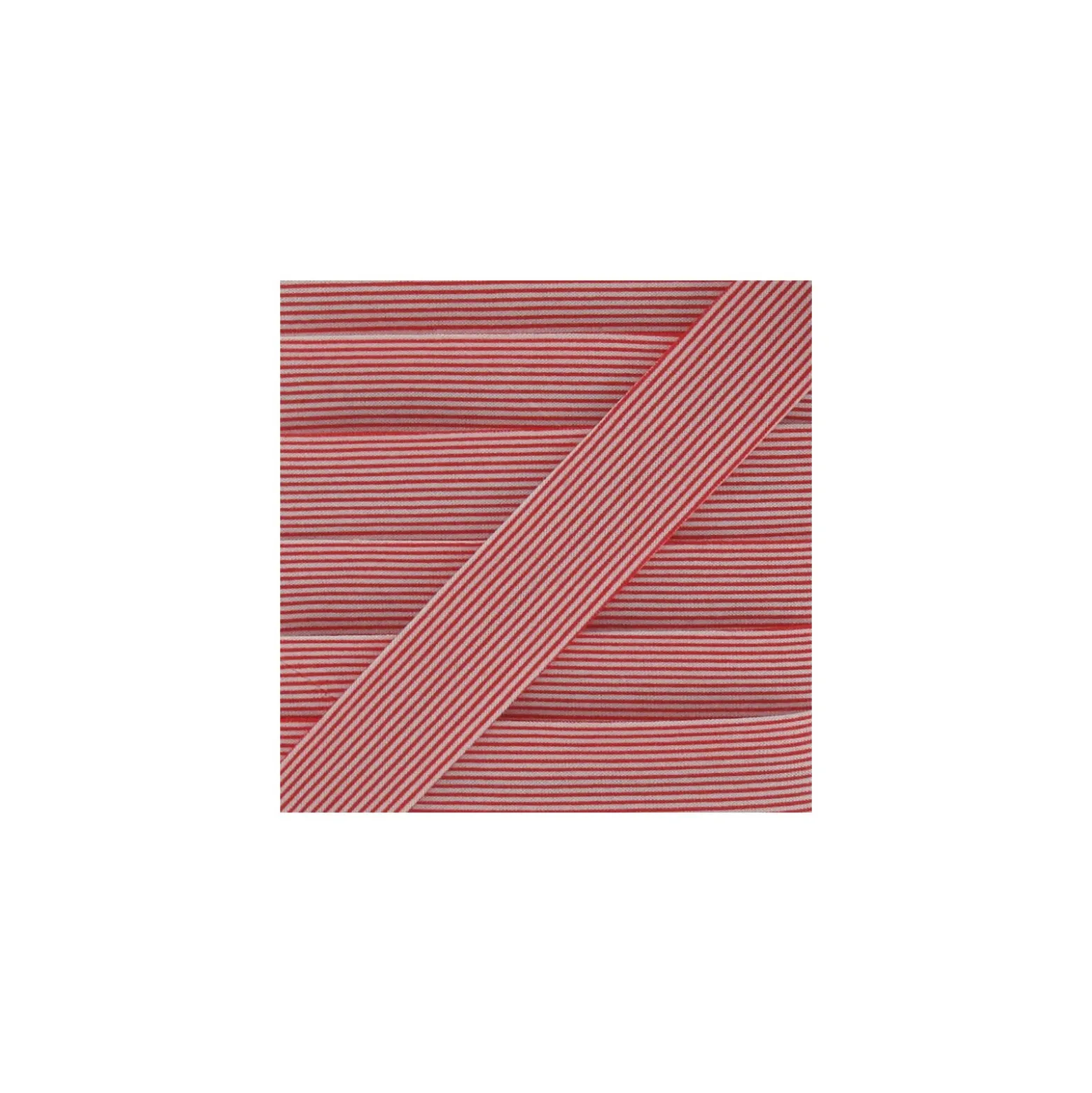 Biais coton rayures horizontales rouge