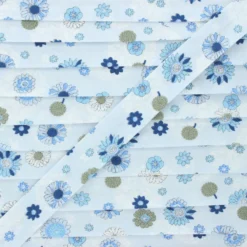 Biais Douces fleurs bleu x 1 m
