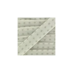 Biais fantaisie Piqué de coton Etoiles taupe/blanc