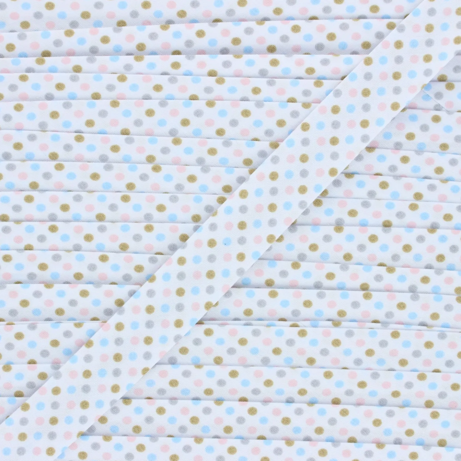 Biais polycoton Cooldots - gris