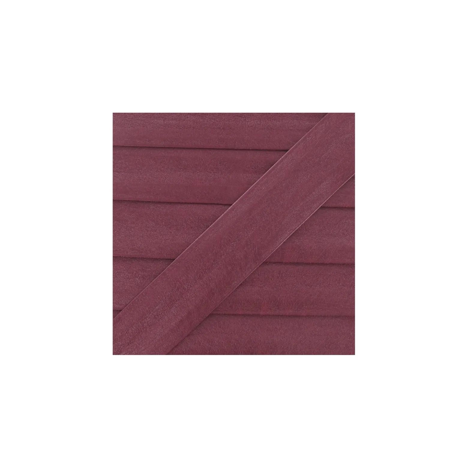 Biais simili cuir métallisé bordeaux 25 mm