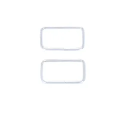 Boucle rectangle métal non soudée Lazo - argent (lot de 2)