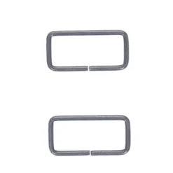 Boucle rectangle métal non soudée Lazo 40 mm - nickel noir (lot de 2)