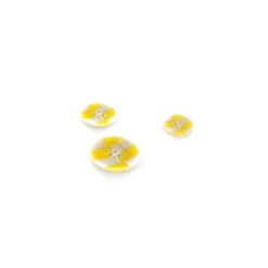 Bouton Damier Corne jaune