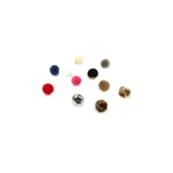Bouton fourrure Petite bille - rose