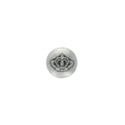 Bouton métal Couronne royale 17mm - argent