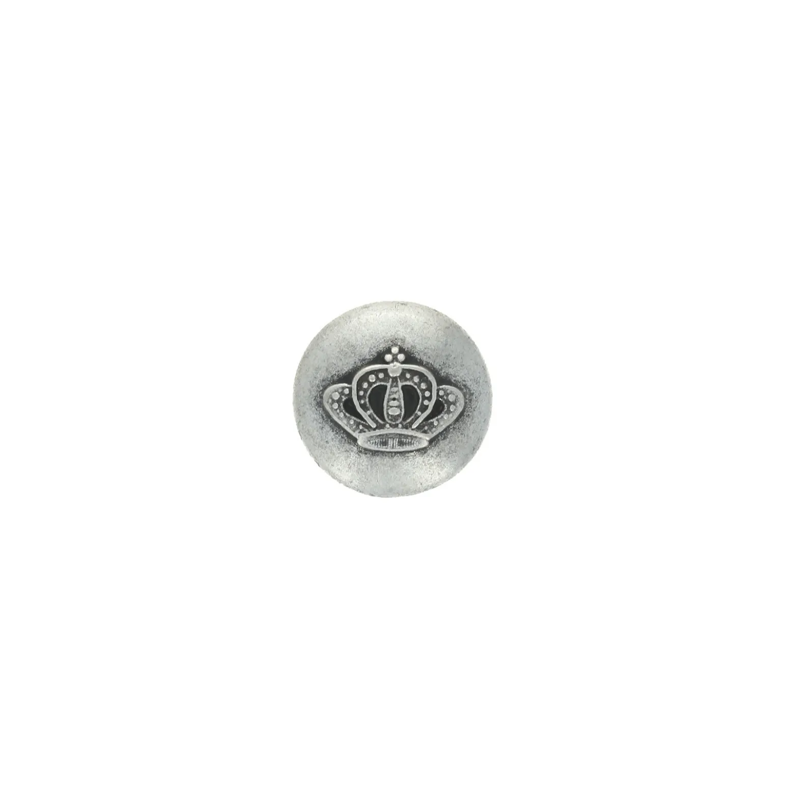 Bouton métal Couronne royale 17mm - argent