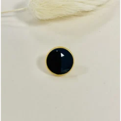 Bouton métal laqué Zoé -11 mm - noir