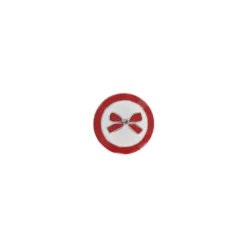 Bouton métal noeud bicolore rouge