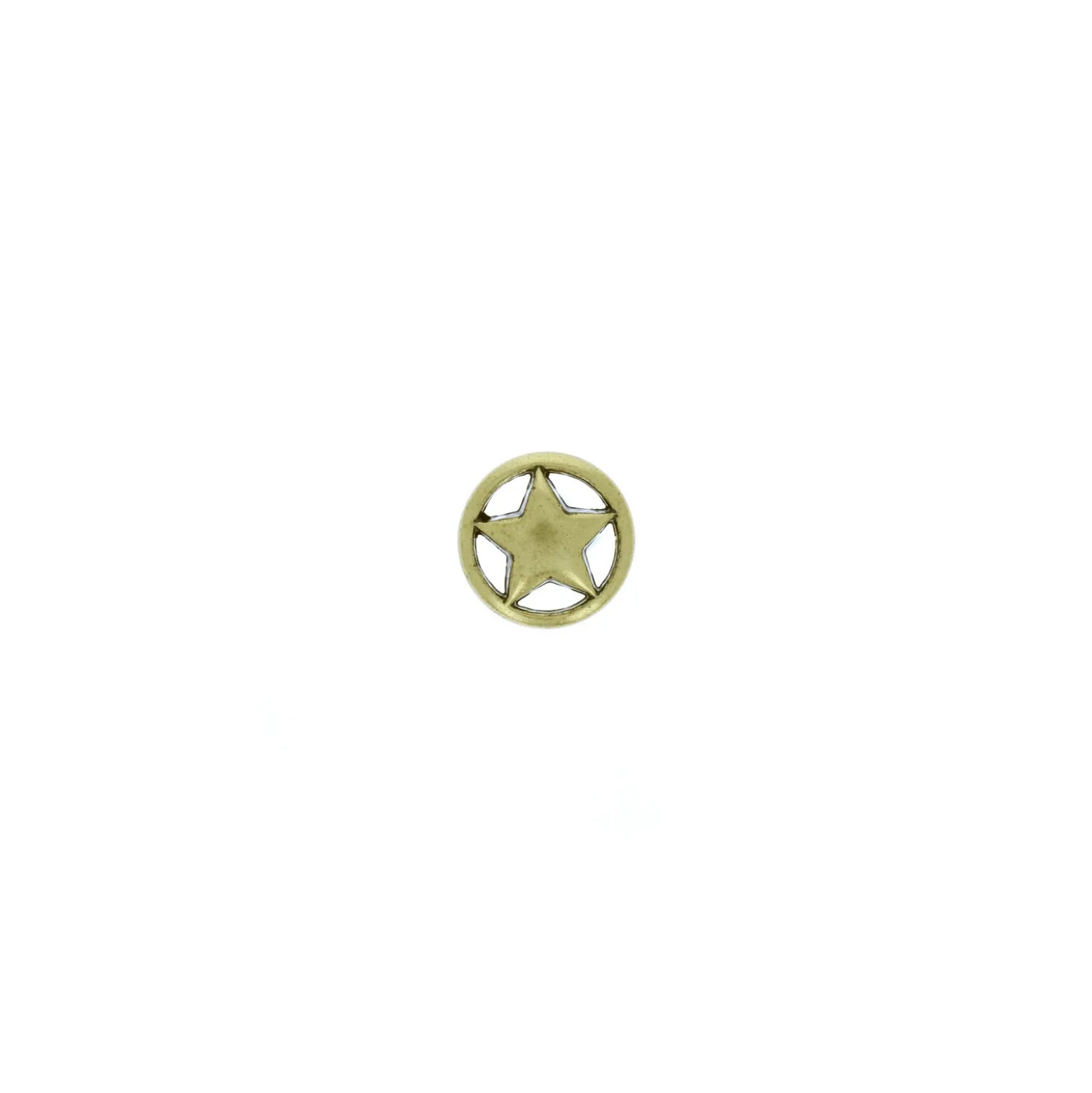 Bouton Métal Étoile Cerclée - Or Antique