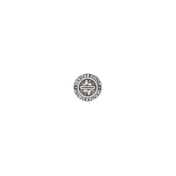 Bouton métal Veritas Vincit - vieil argent