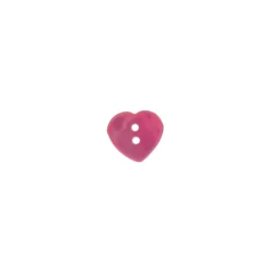 Bouton nacre coeur fuchsia