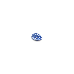 Bouton Nacre à pois blancs sur fond bleu