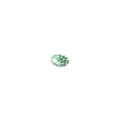 Bouton Nacre à pois blancs sur fond vert