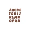 Bouton Polyester Alphabet Aspect Métal 18 mm - Cuivre