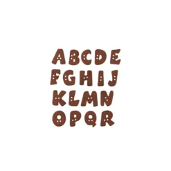 Bouton Polyester Alphabet Aspect Métal 18 mm - Cuivre