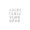 Bouton Polyester Alphabet Aspect Métal 18 mm - Argent