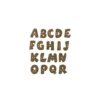 Bouton Polyester Alphabet Aspect Métal 18 mm - Bronze