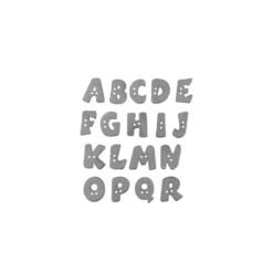 Bouton Polyester Alphabet Aspect Métal 18 mm - Acier