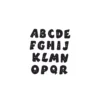 Bouton Polyester Alphabet 18 mm - Noir