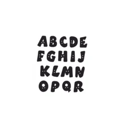 Bouton Polyester Alphabet 18 mm - Noir