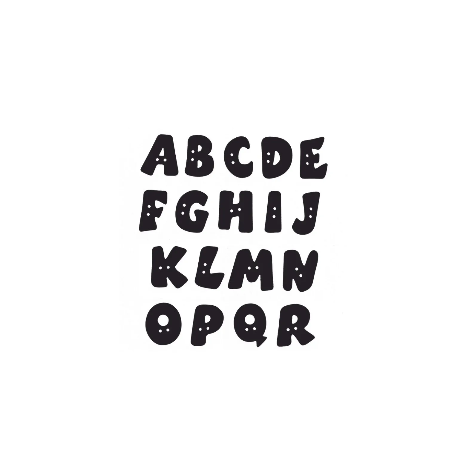 Bouton Polyester Alphabet 18 mm - Noir
