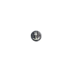 Bouton polyester Aspect nacré imprimé ancre - gris