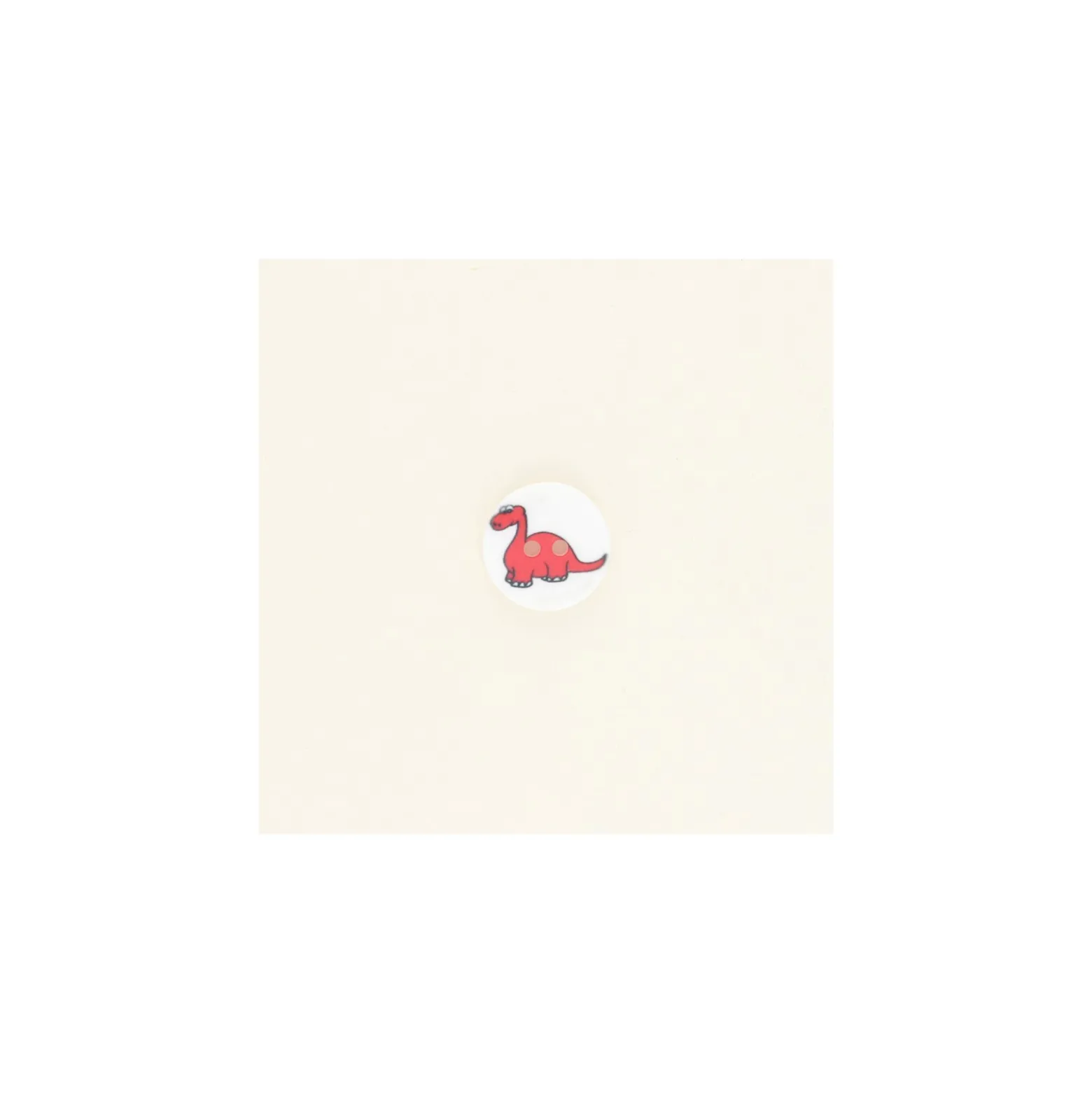 Bouton polyester Baby Dino 15 mm - blanc