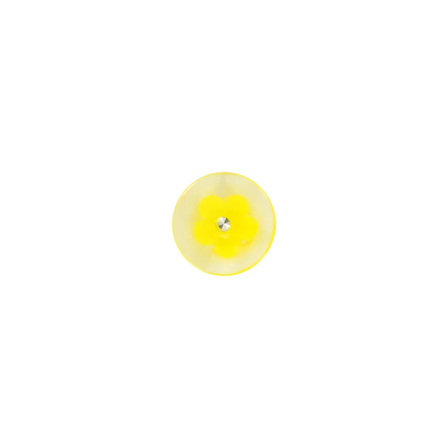 Bouton polyester Bourgeon brillant - jaune