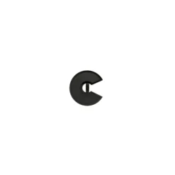 Bouton Polyester "C" mat - Noir 22mm