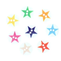 Bouton polyester Etoilé 12mm - jaune