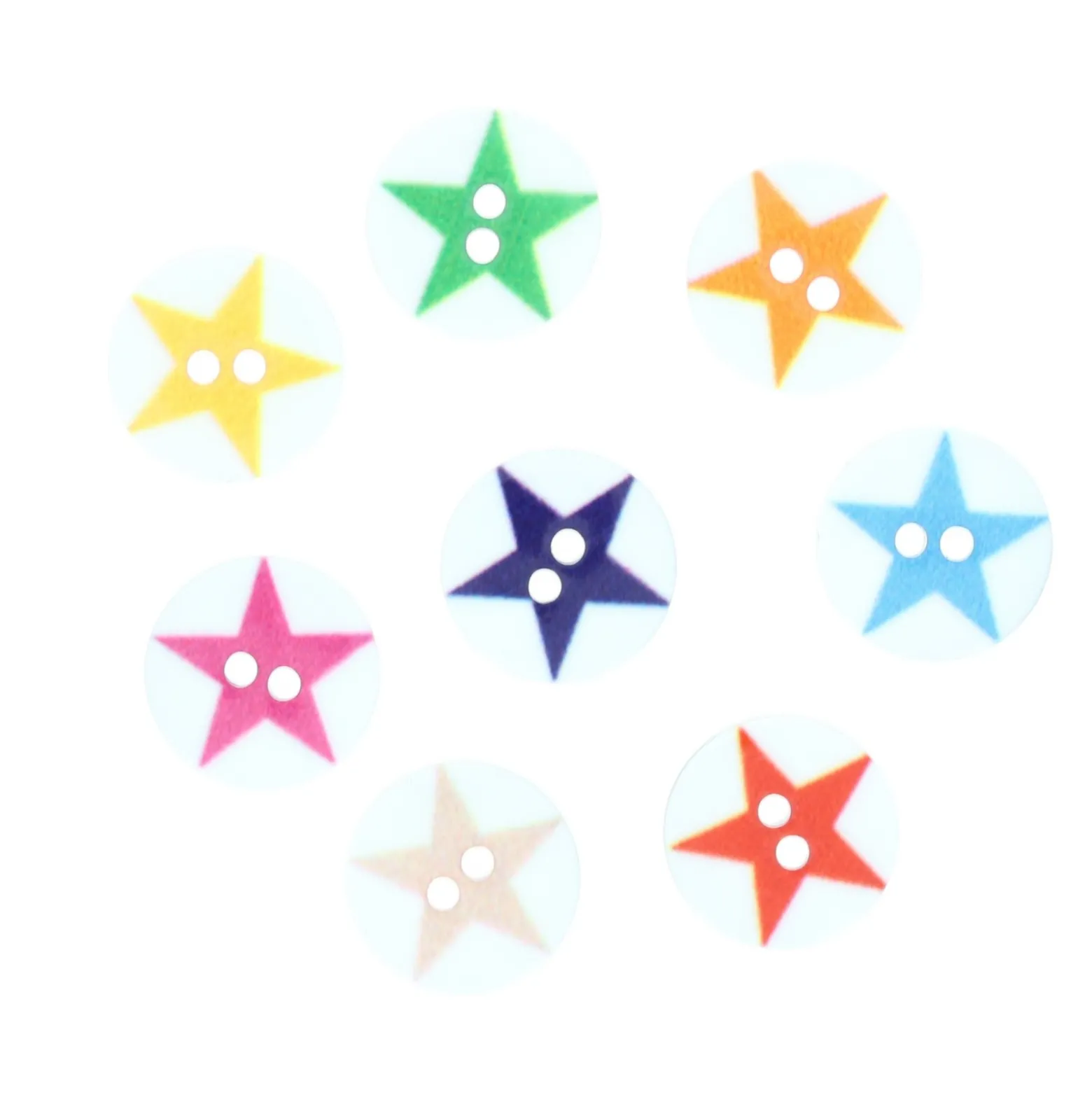 Bouton polyester Etoilé 12mm - vert