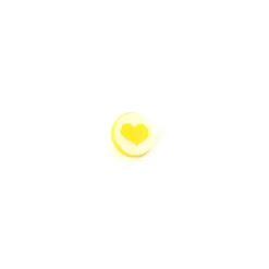 Bouton Polyester I Love You jaune