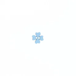 Bouton polyester Mini Trèfle 11mm - bleu