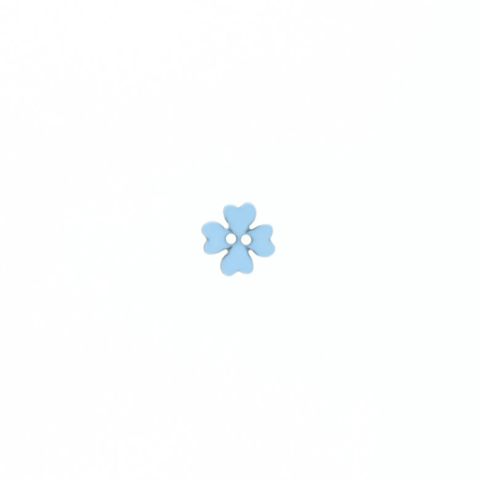 Bouton polyester Mini Trèfle 11mm - bleu